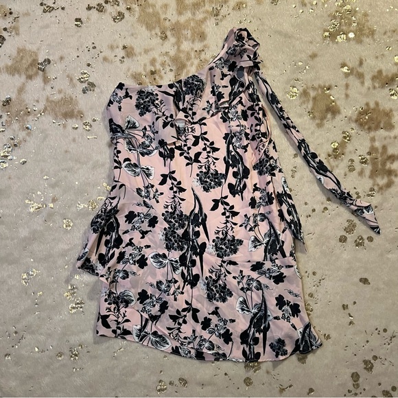 NWT Parker XS Pure Paradise One-Shoulder Pink Mini Dress. Retail price: $348.00 - Picture 3 of 10